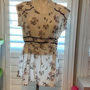 Motherhood Maternity Cream Floral Blouse